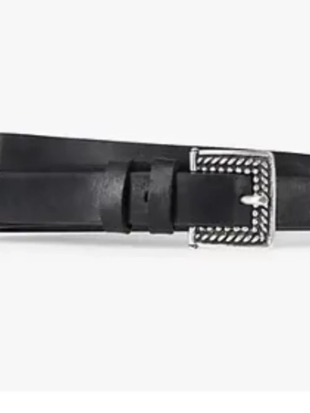 The Kooples Engraved Metal-Buckle Leather Belt In Black NWT LARGE